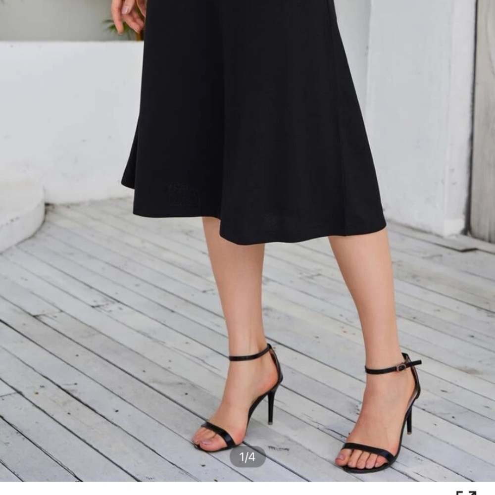 Shein basics black midi skirt